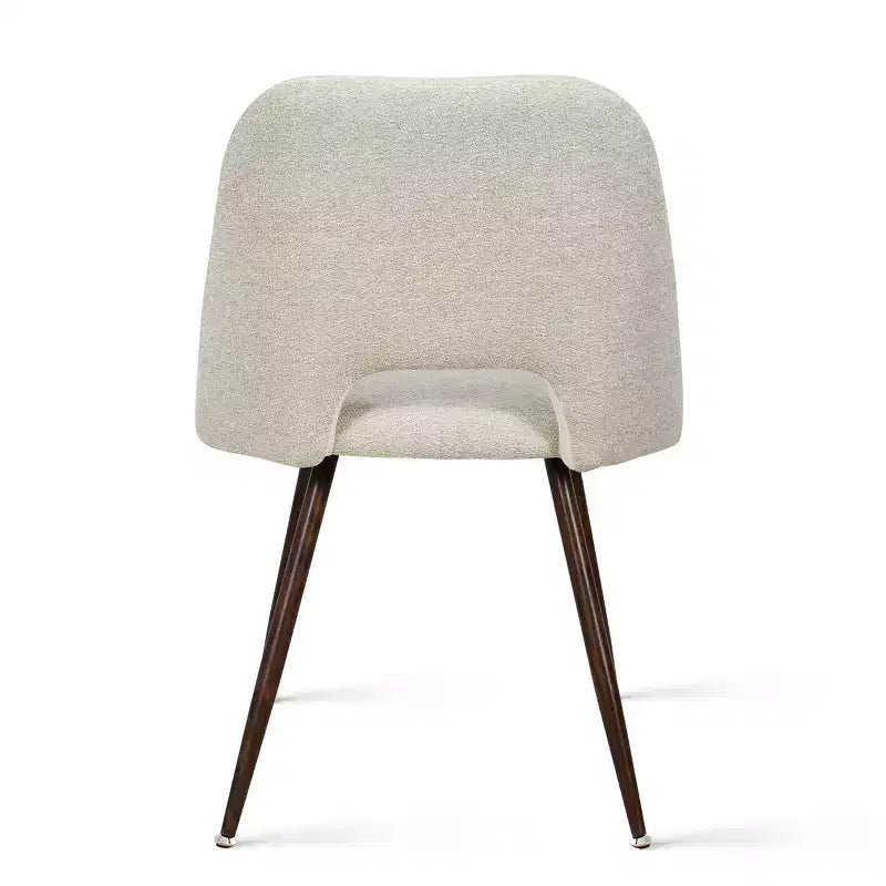 5-teiliges Esszimmerset für 4 Personen, runder Esstisch in Walnuss mit Metall-Sockelgestell + 4 gepolsterte armlehnlose Stühle für Esszimmer, Küche – Panipeachy