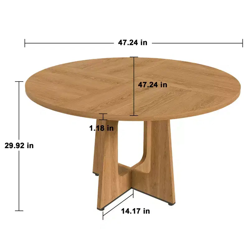 GDFStudio Haven Farmhouse Essgruppe, 3-teilig, Kunstleder gepolstert, Holz