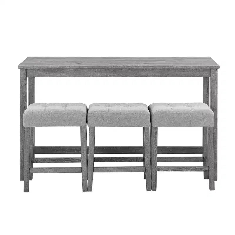 sumyeg Industrielles 4-teiliges Bartisch-Set mit Steckdose in Grau