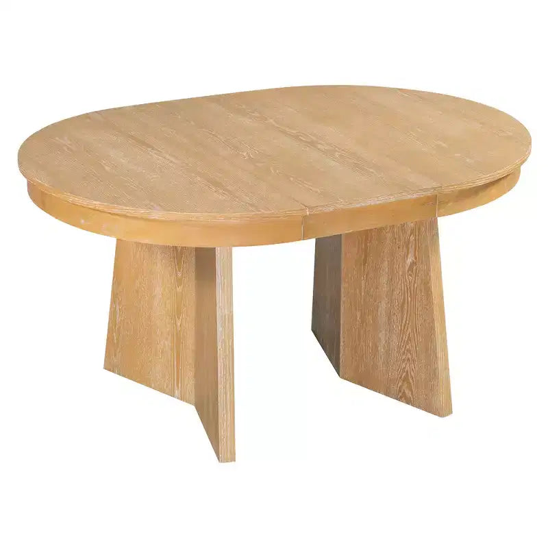 Runder Rattan-Esstisch-Set für 4 Personen, ausziehbarer Esstisch mit 4 gepolsterten Stühlen, Küchen-Tischset für kleine Räume, naturfarbenes Holz-Finish