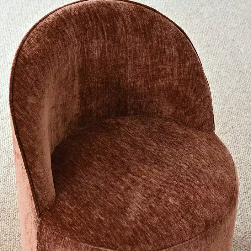 Modernes rundes Esszimmerset für 6 Personen, schwarzer Säulentisch, drehbare Chenille-Esszimmerstühle mit Rollen - Panipeachy