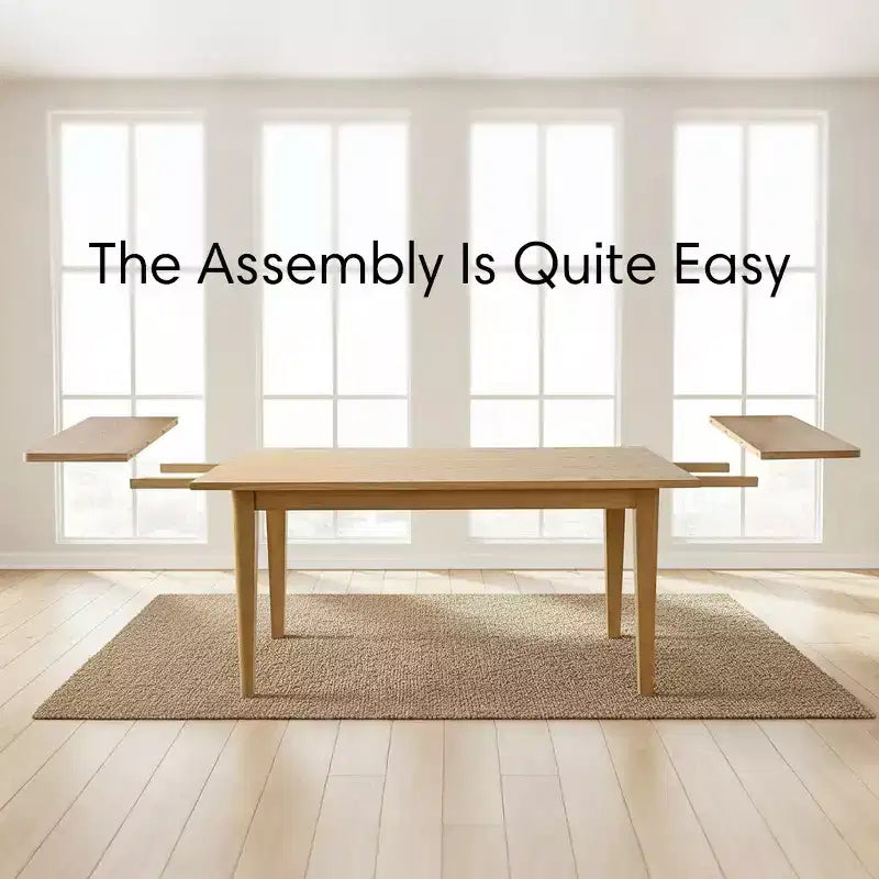 Modernes Esszimmerset für 6/8 Personen, platzsparender ausziehbarer Tisch, Stühle mit Rattanrückenlehne und beigen Polstern für Küche und Esszimmer - Panipeachy