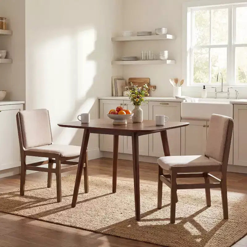 Christopher Knight Home Zephyr 3-teiliges modernes Esszimmer-Set aus Kautschukholz mit Polsterung