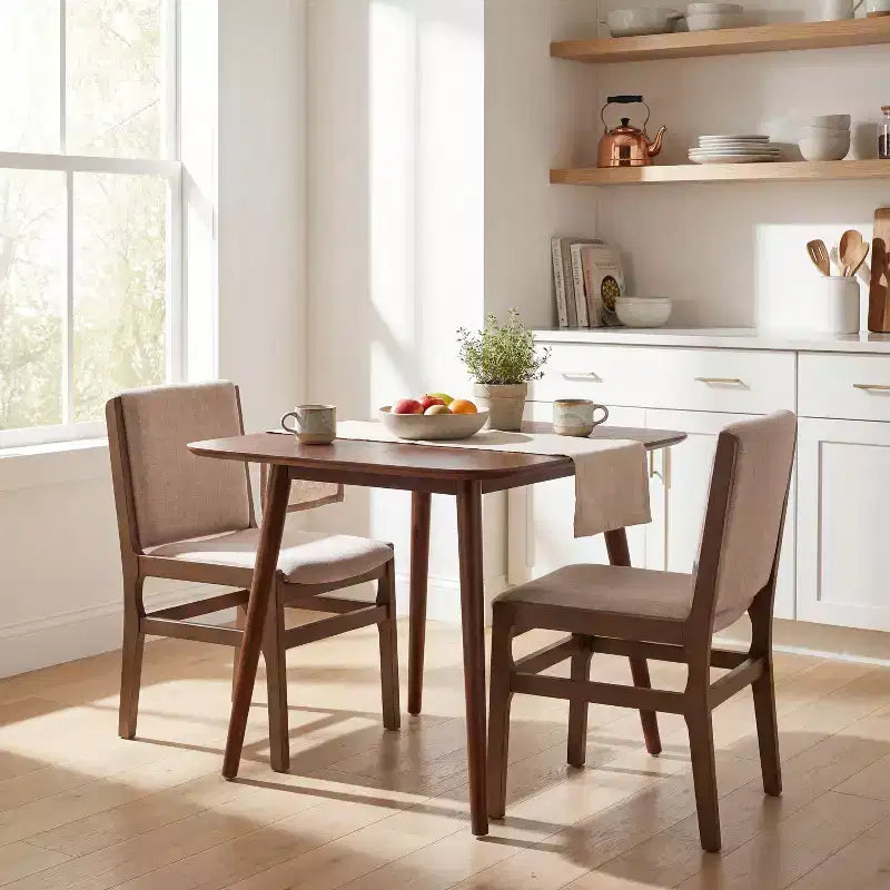 Christopher Knight Home Zephyr 3 Piece Contemporary Rubberwood Upholstered Dining Set