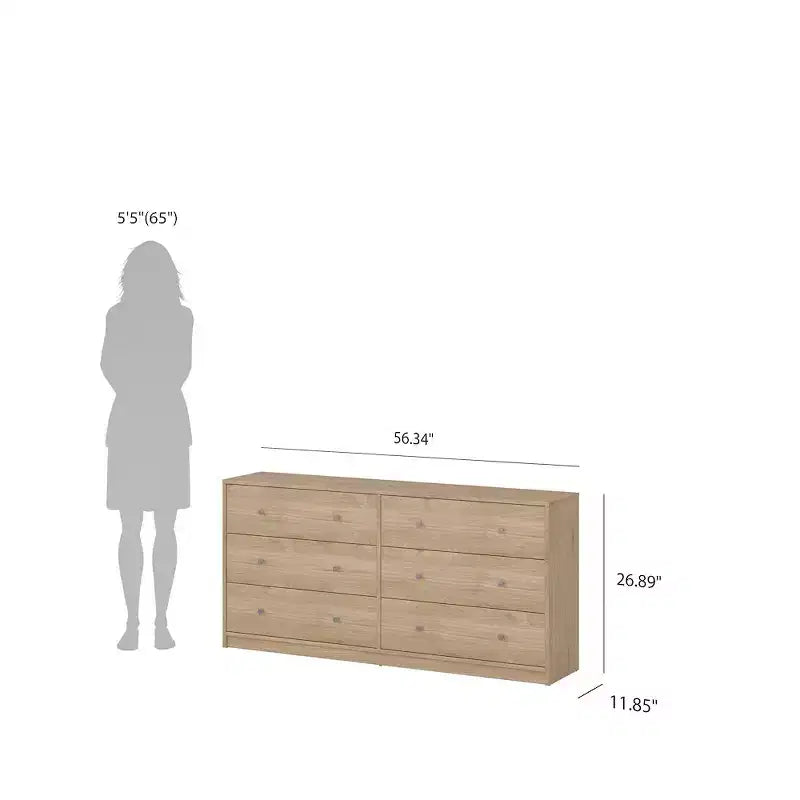 Tvilum, Portland Schlafzimmer-Set, 3-teilig – Kommode mit 6 Schubladen und 2 Nachttische