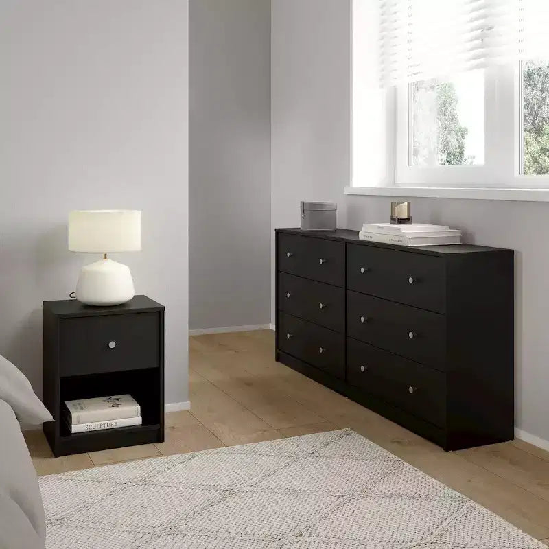 Tvilum, Portland Schlafzimmer-Set, 3-teilig – Kommode mit 6 Schubladen und 2 Nachttische