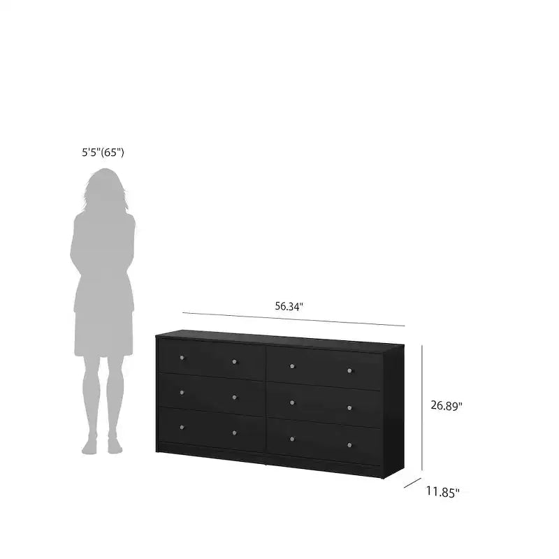 Tvilum, Portland Schlafzimmer-Set, 3-teilig – Kommode mit 6 Schubladen und 2 Nachttische