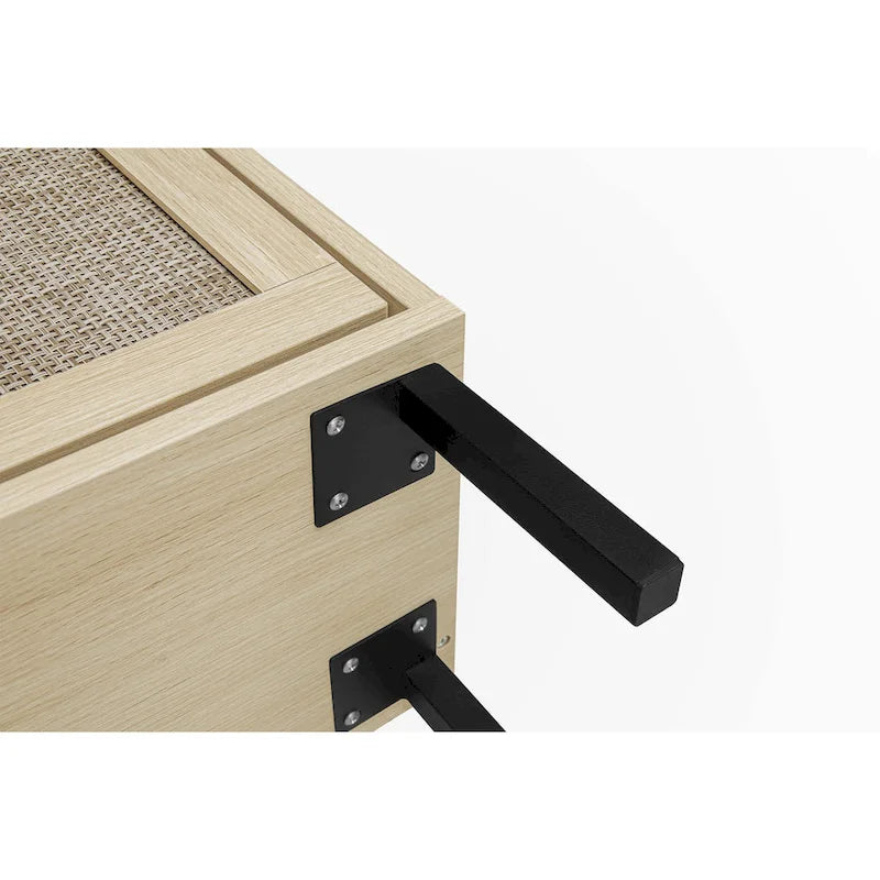 Schuhschrank aus Rattan mit 3 Türen