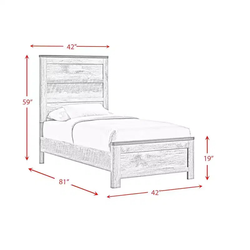 3-tlg. Adam Paneel-Schlafzimmer-Set Grau - Picket House Furnishings