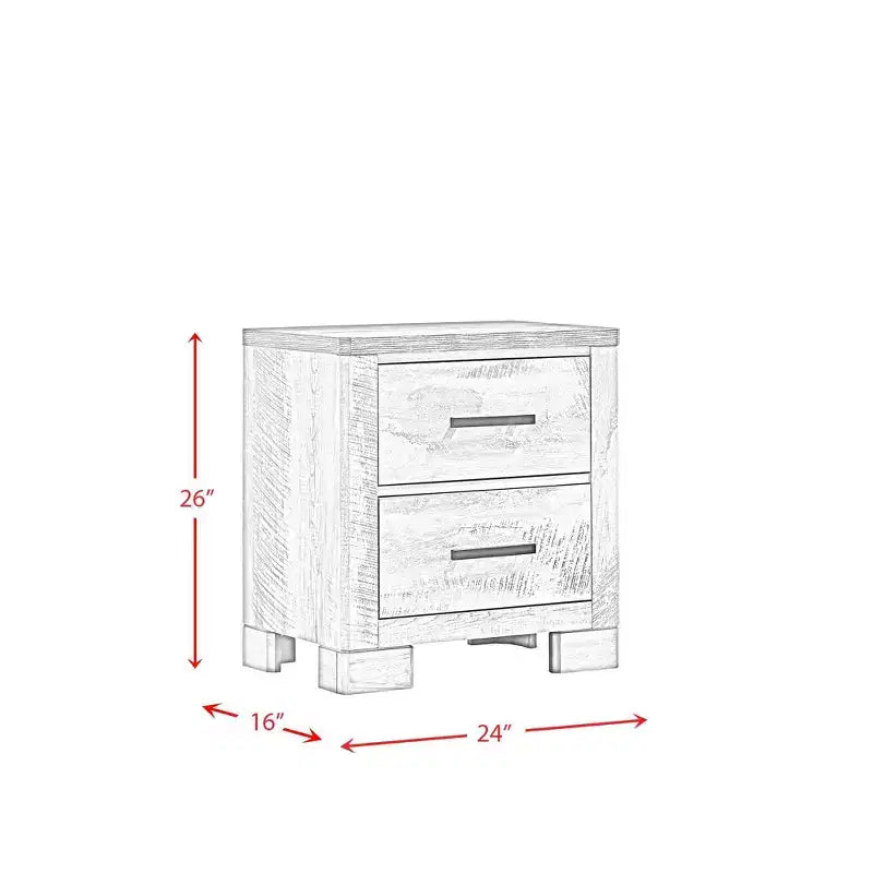 3-tlg. Adam Paneel-Schlafzimmer-Set Grau - Picket House Furnishings