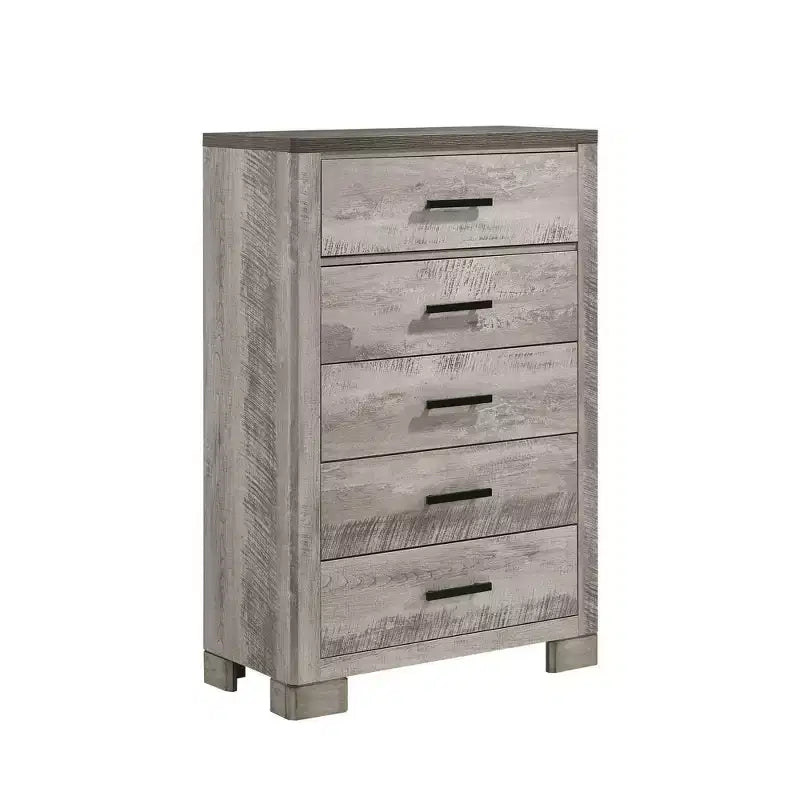 3-tlg. Adam Paneel-Schlafzimmer-Set Grau - Picket House Furnishings