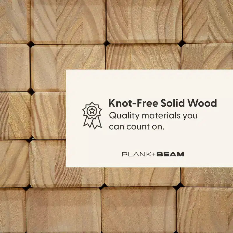 Plank+Beam 72" Moderner Esszimmertisch aus Massivholz, schwarz gebürstet, + 6 Stühle