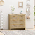 Rattan-Kommode mit 4 Schubladen, für Schlafzimmer, Wohnzimmer, Esszimmer, Flur