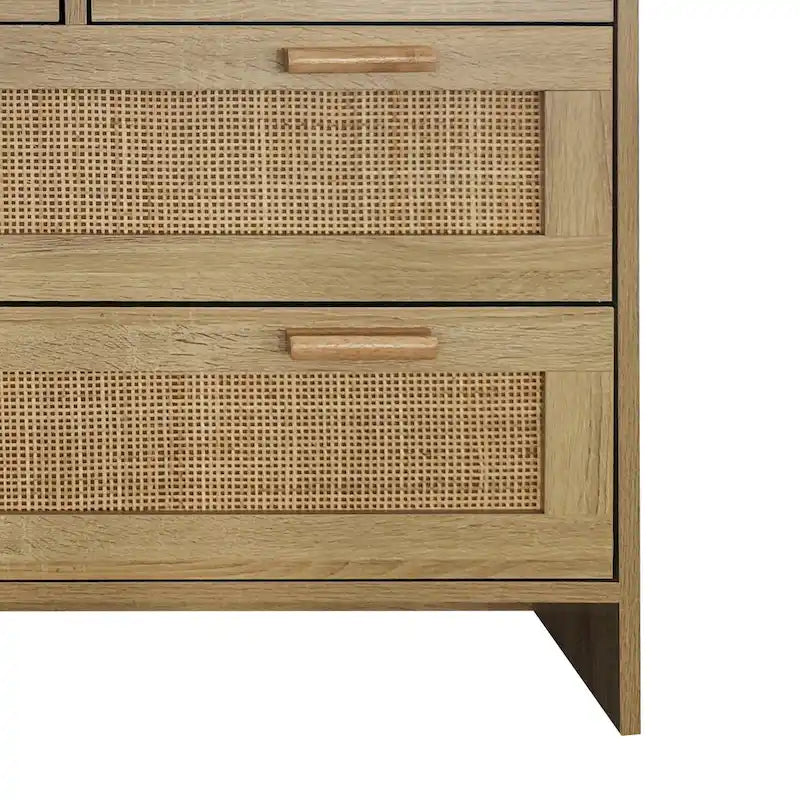 Rattan-Kommode mit 4 Schubladen, für Schlafzimmer, Wohnzimmer, Esszimmer, Flur