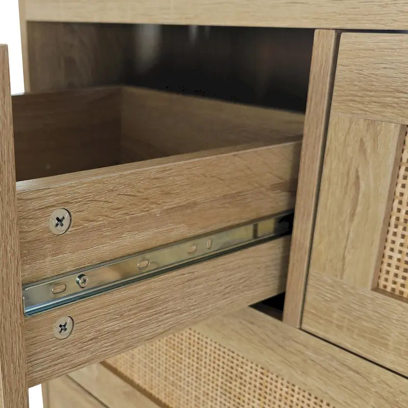 Rattan-Kommode mit 4 Schubladen, für Schlafzimmer, Wohnzimmer, Esszimmer, Flur