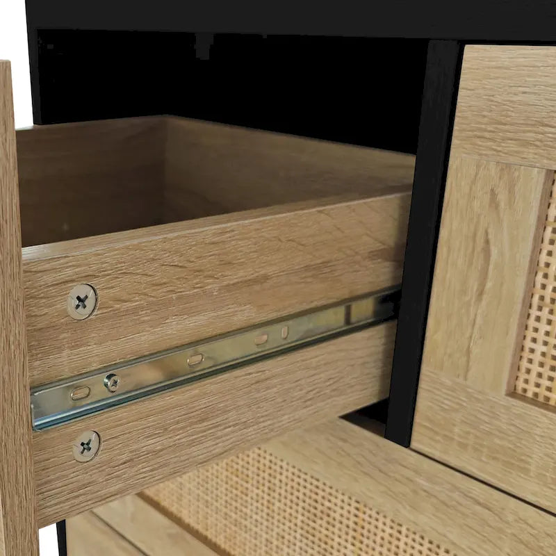 Rattan-Kommode mit 4 Schubladen, für Schlafzimmer, Wohnzimmer, Esszimmer, Flur