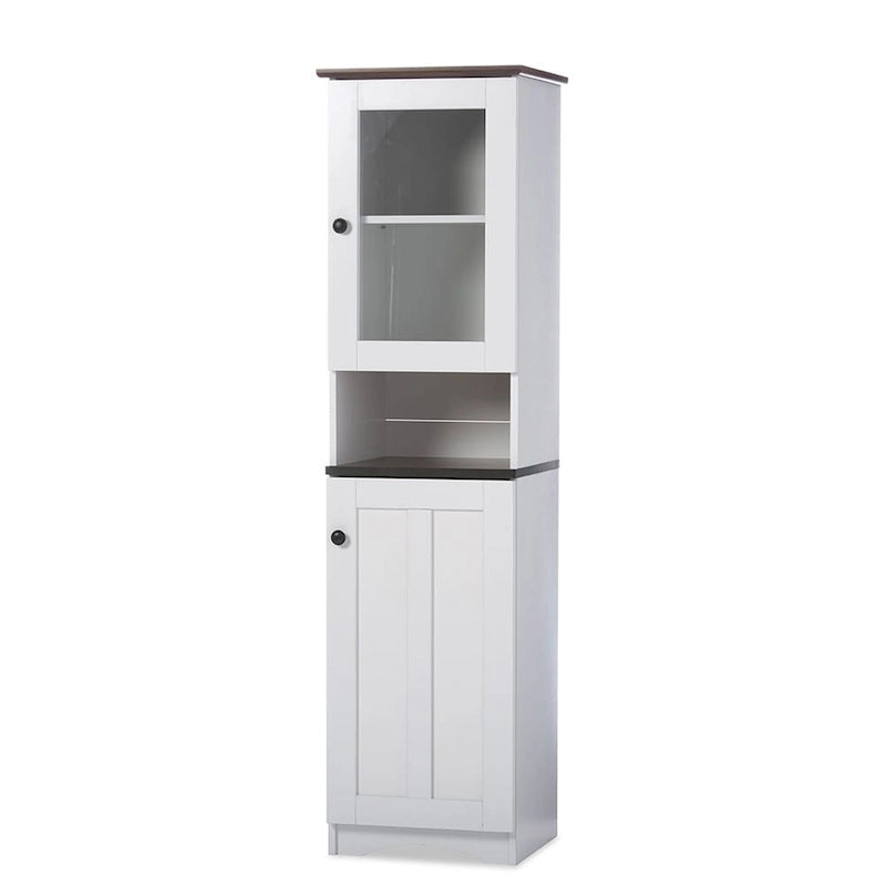 Traditioneller weißer Holz-Küchenschrank