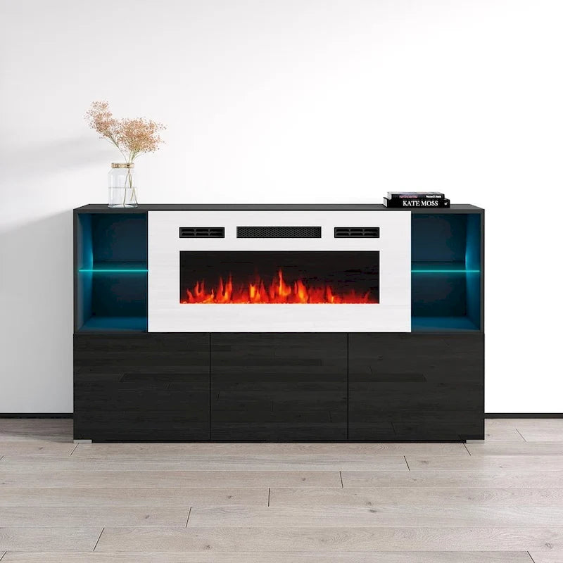63-Zoll Modernes Elektrisches Kamin-Sideboard