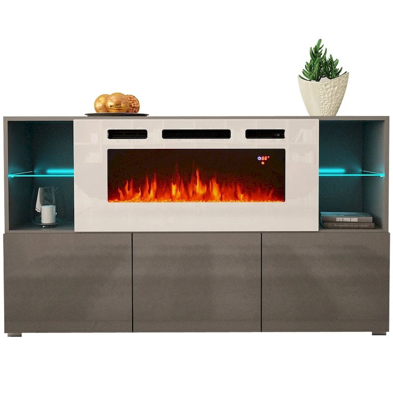 63-Zoll Modernes Elektrisches Kamin-Sideboard