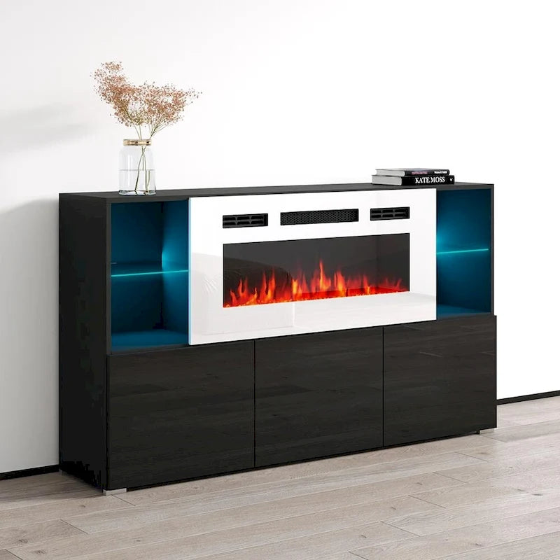 63-Zoll Modernes Elektrisches Kamin-Sideboard