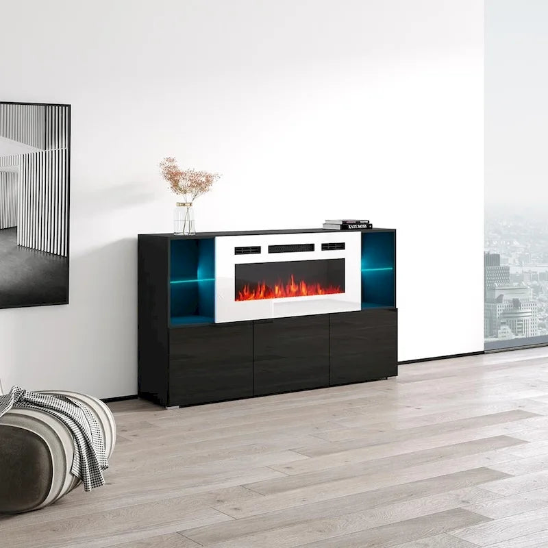 63-Zoll Modernes Elektrisches Kamin-Sideboard
