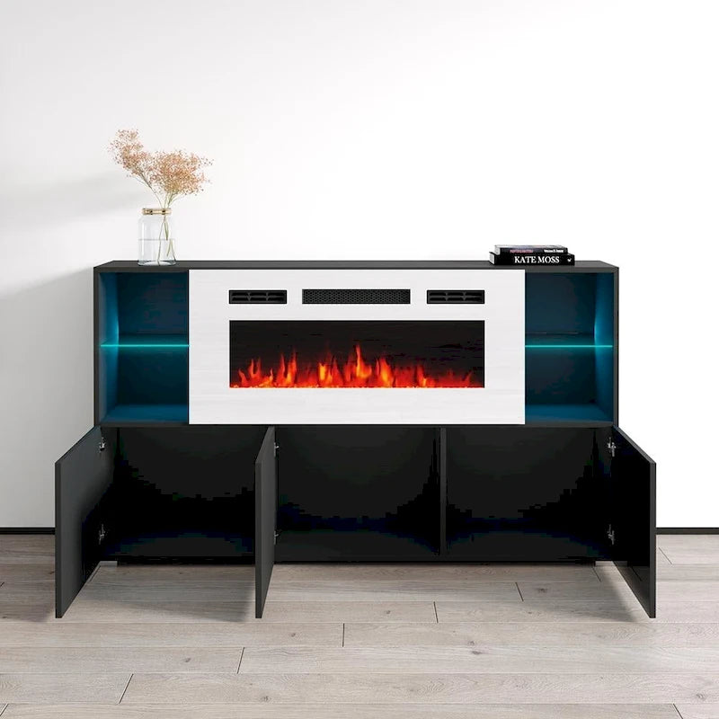 63-Zoll Modernes Elektrisches Kamin-Sideboard