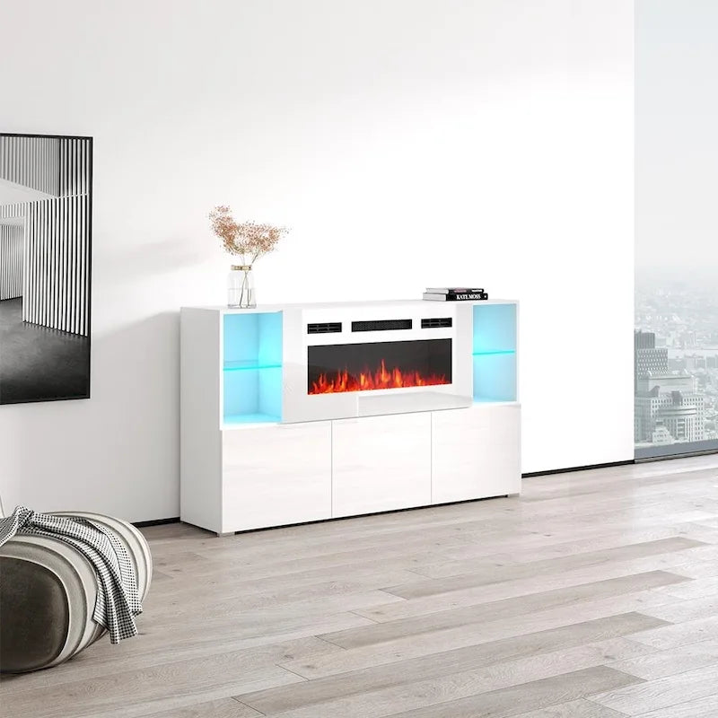 63-Zoll Modernes Elektrisches Kamin-Sideboard