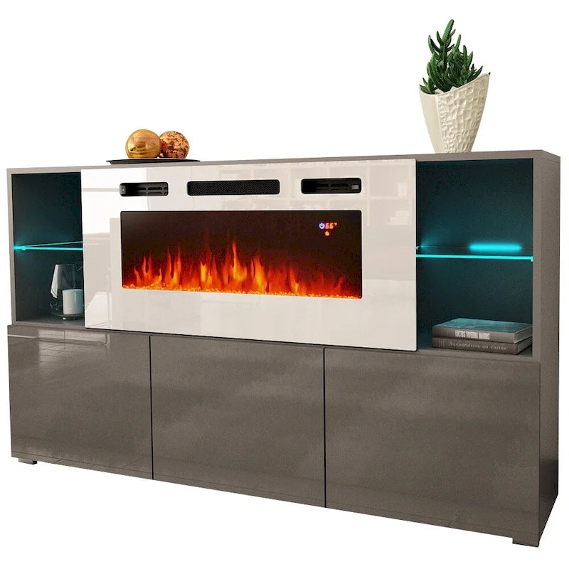 63-Zoll Modernes Elektrisches Kamin-Sideboard