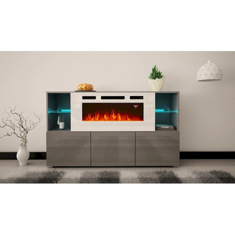 63-Zoll Modernes Elektrisches Kamin-Sideboard