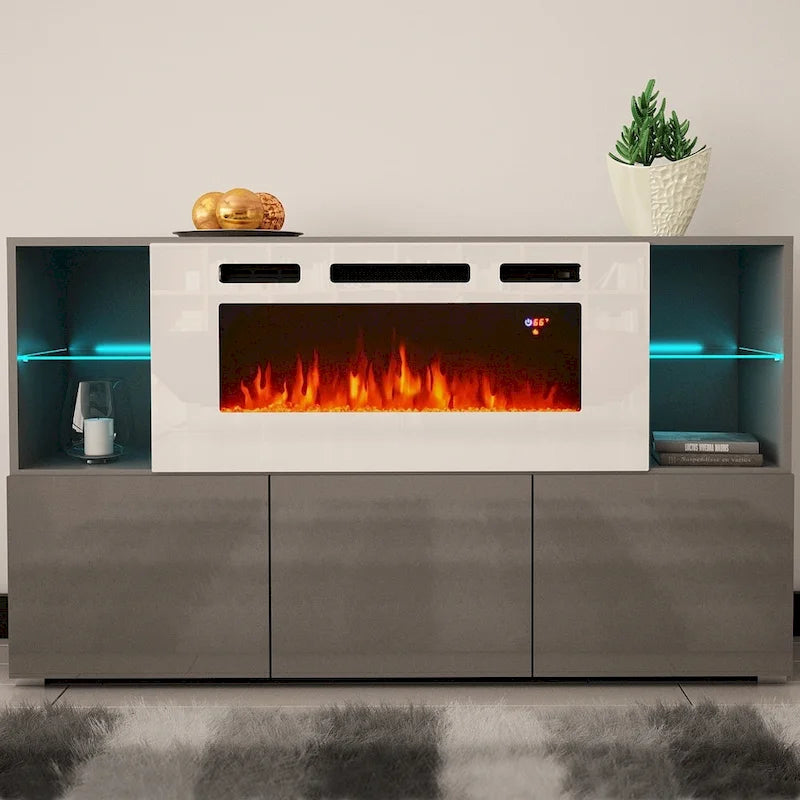 63-Zoll Modernes Elektrisches Kamin-Sideboard