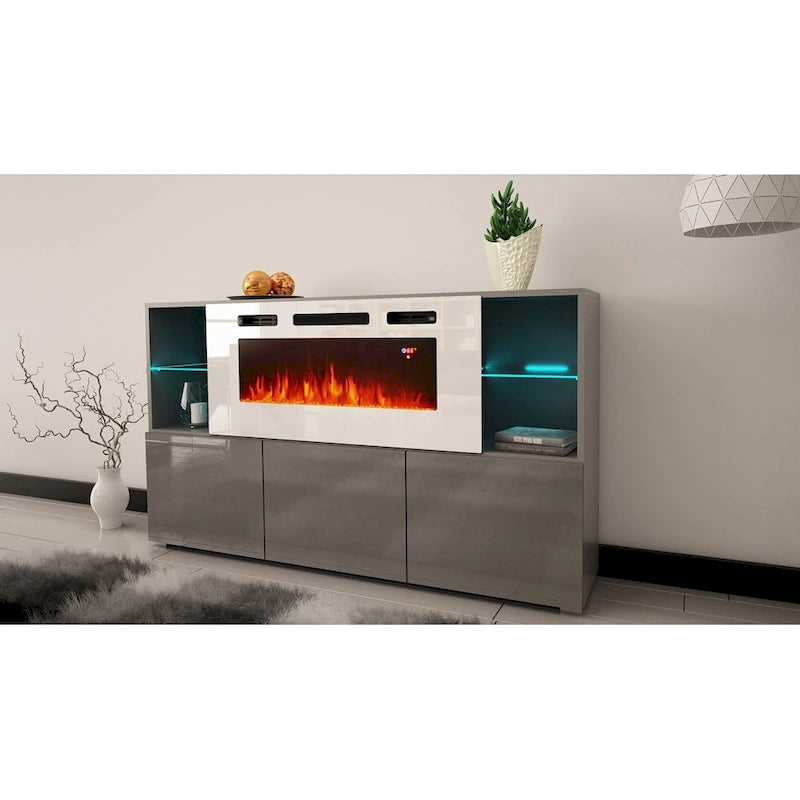 63-Zoll Modernes Elektrisches Kamin-Sideboard