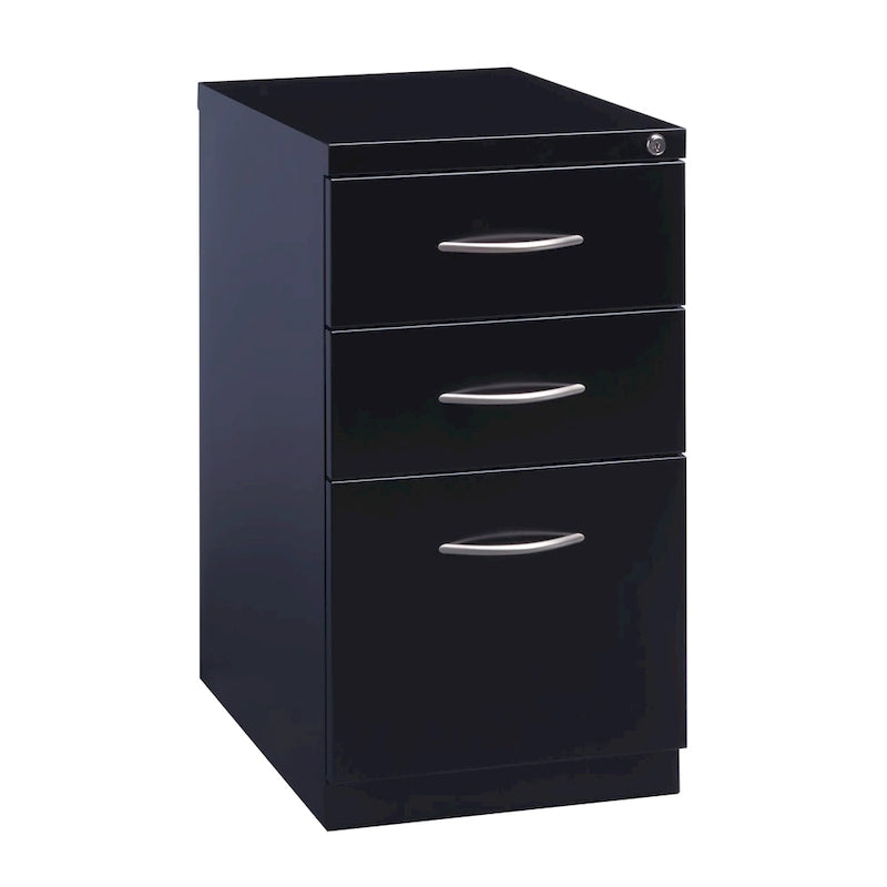23D Bogengriff Rollcontainer 3-Schubladen-Aktenschrank, Schwarz