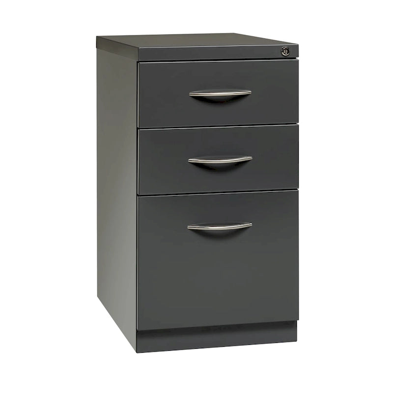 23D Bogengriff Rollcontainer 3-Schubladen-Aktenschrank, Schwarz