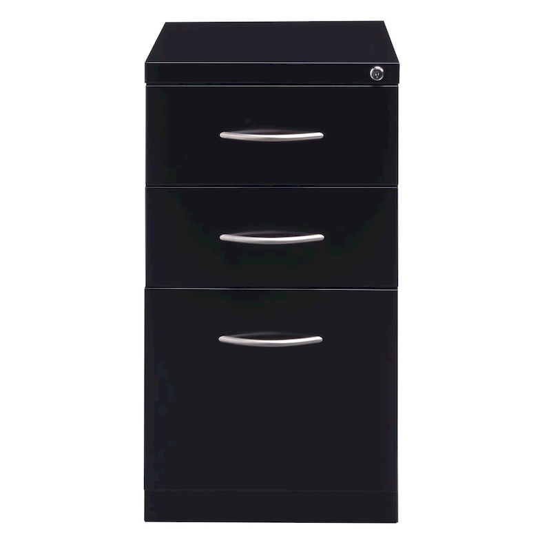 23D Bogengriff Rollcontainer 3-Schubladen-Aktenschrank, Schwarz