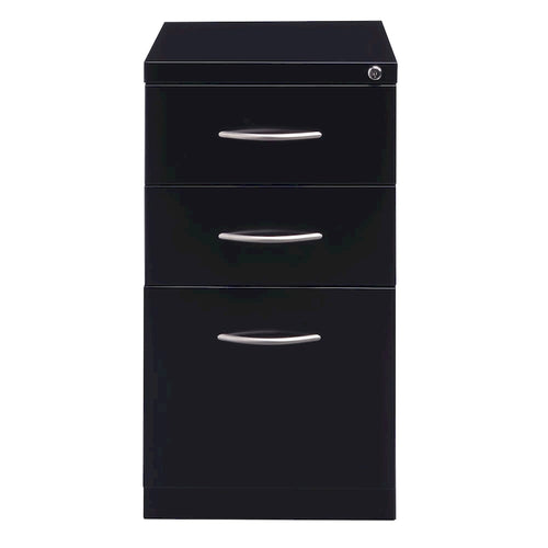 23D Bogengriff Rollcontainer 3-Schubladen-Aktenschrank, Schwarz