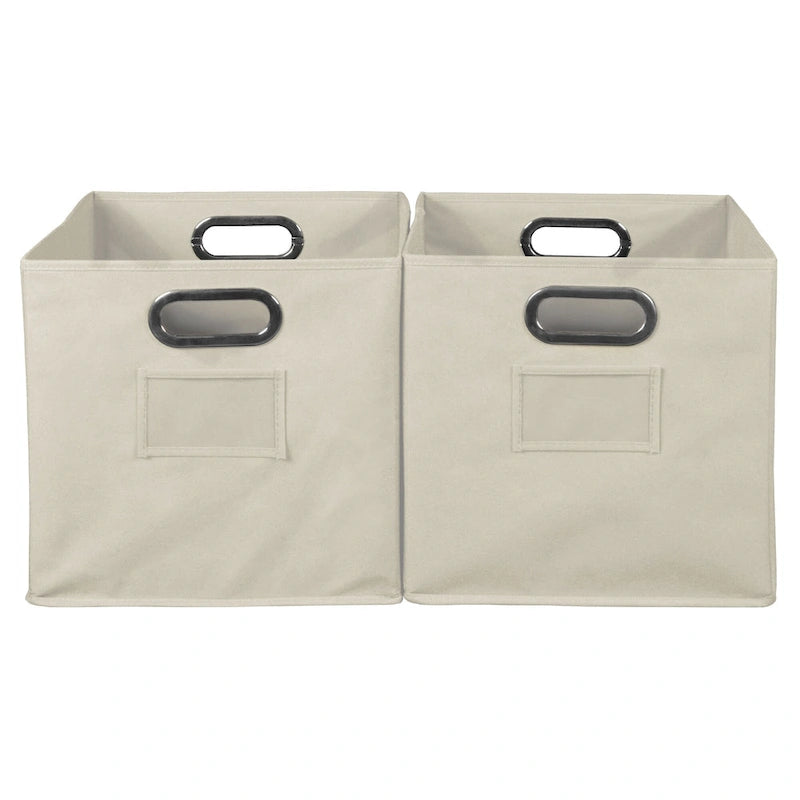 2er-Set faltbare Stoff-Aufbewahrungsboxen – Natur