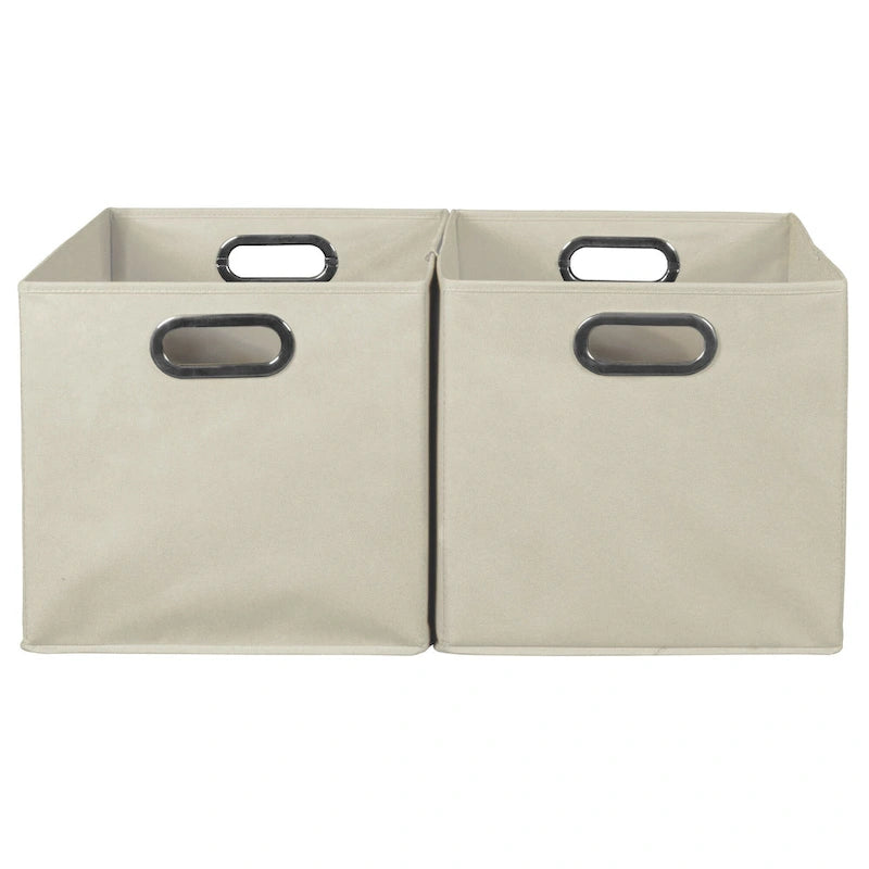 2er-Set faltbare Stoff-Aufbewahrungsboxen – Natur