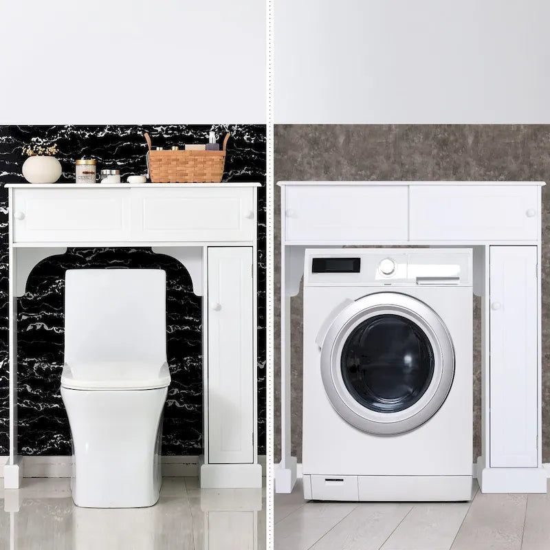 Freistehender Badezimmerschrank über der Toilette - Weiß - 35x9x41