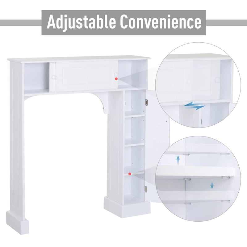 Freistehender Badezimmerschrank über der Toilette - Weiß - 35x9x41