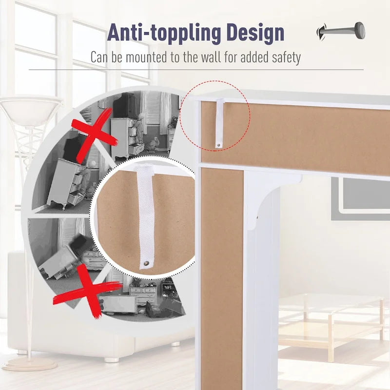 Freistehender Badezimmerschrank über der Toilette - Weiß - 35x9x41