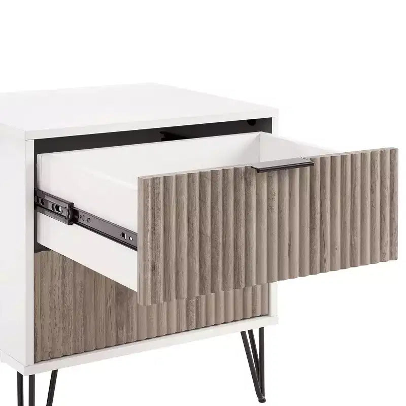 Manhattan Comfort Dumbo 2-tlg. modernes Set bestehend aus Kommode mit 3 Schubladen und Nachttisch mit 2 Schubladen