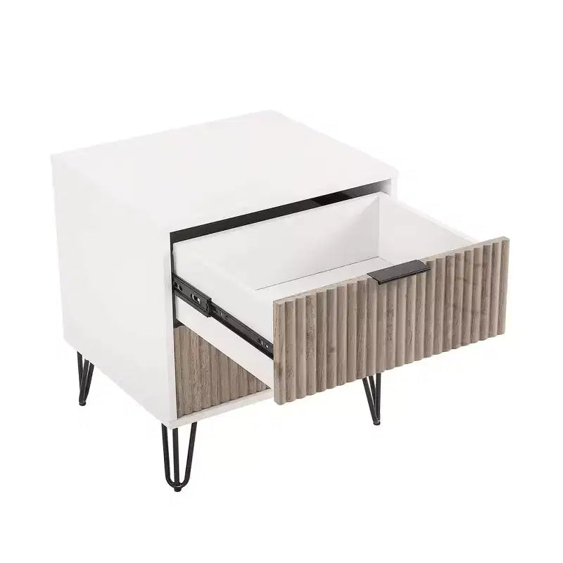 Manhattan Comfort Dumbo 2-tlg. modernes Set bestehend aus Kommode mit 3 Schubladen und Nachttisch mit 2 Schubladen