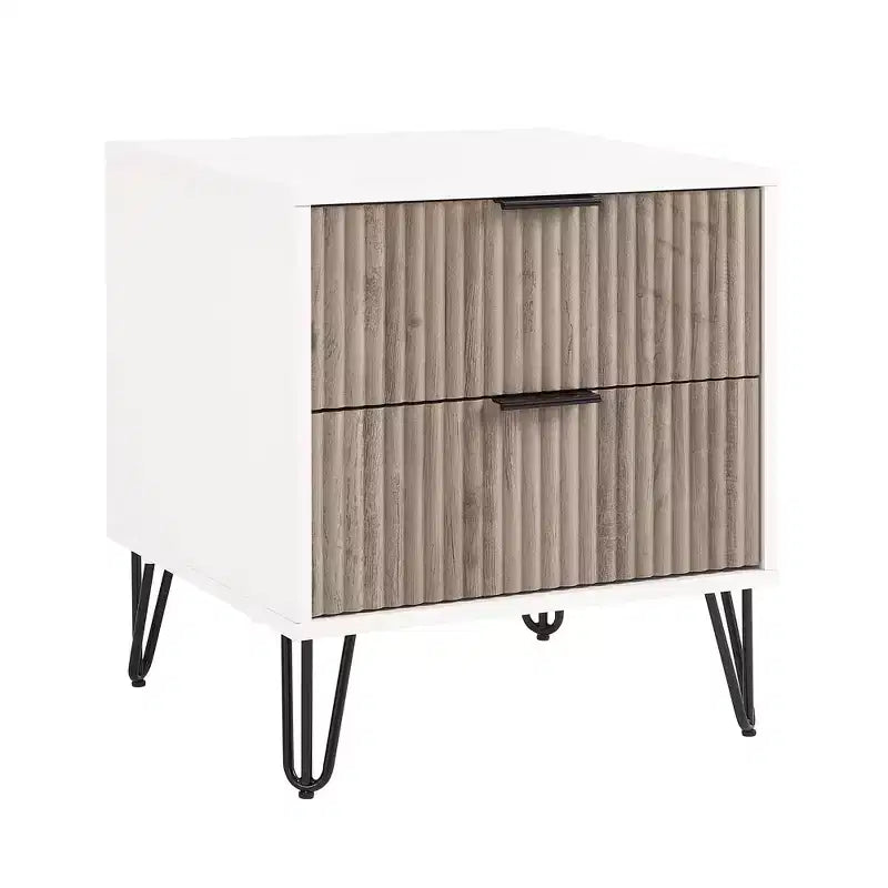 Manhattan Comfort Dumbo 2-tlg. modernes Set bestehend aus Kommode mit 3 Schubladen und Nachttisch mit 2 Schubladen