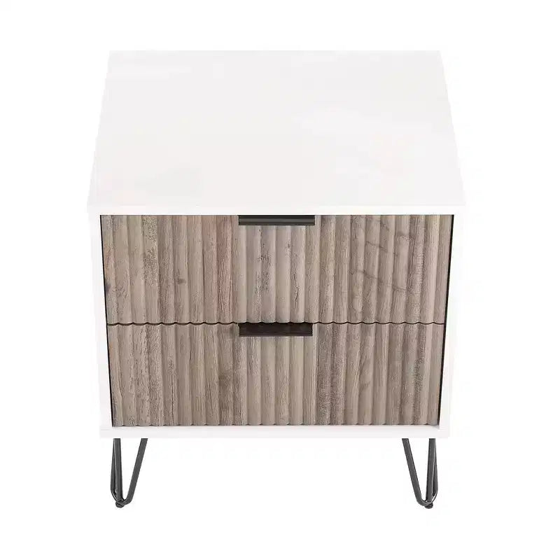 Manhattan Comfort Dumbo 2-tlg. modernes Set bestehend aus Kommode mit 3 Schubladen und Nachttisch mit 2 Schubladen