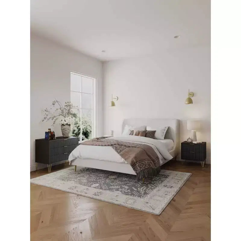 Manhattan Comfort Dumbo 2-tlg. modernes Set bestehend aus Kommode mit 3 Schubladen und Nachttisch mit 2 Schubladen