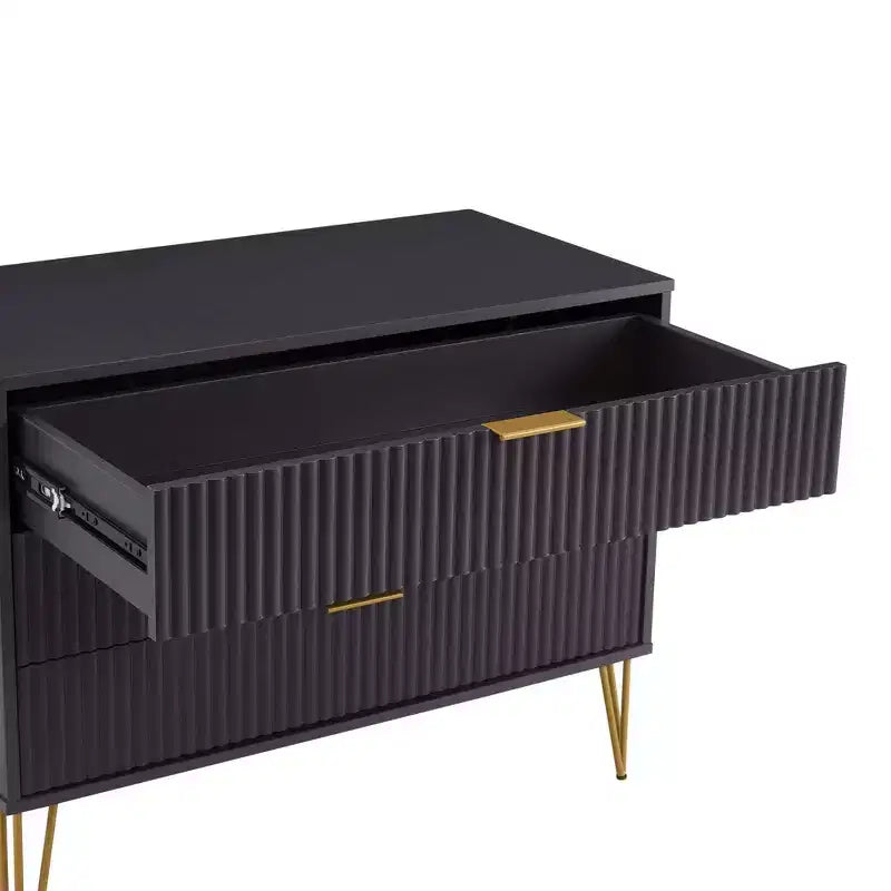 Manhattan Comfort Dumbo 2-tlg. modernes Set bestehend aus Kommode mit 3 Schubladen und Nachttisch mit 2 Schubladen