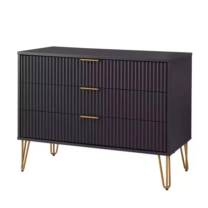 Manhattan Comfort Dumbo 2-tlg. modernes Set bestehend aus Kommode mit 3 Schubladen und Nachttisch mit 2 Schubladen