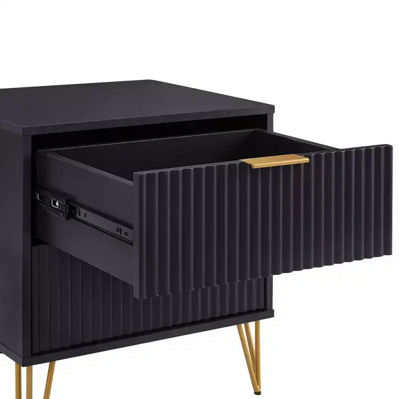 Manhattan Comfort Dumbo 2-tlg. modernes Set bestehend aus Kommode mit 3 Schubladen und Nachttisch mit 2 Schubladen