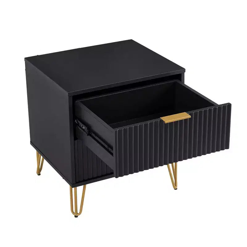 Manhattan Comfort Dumbo 2-tlg. modernes Set bestehend aus Kommode mit 3 Schubladen und Nachttisch mit 2 Schubladen