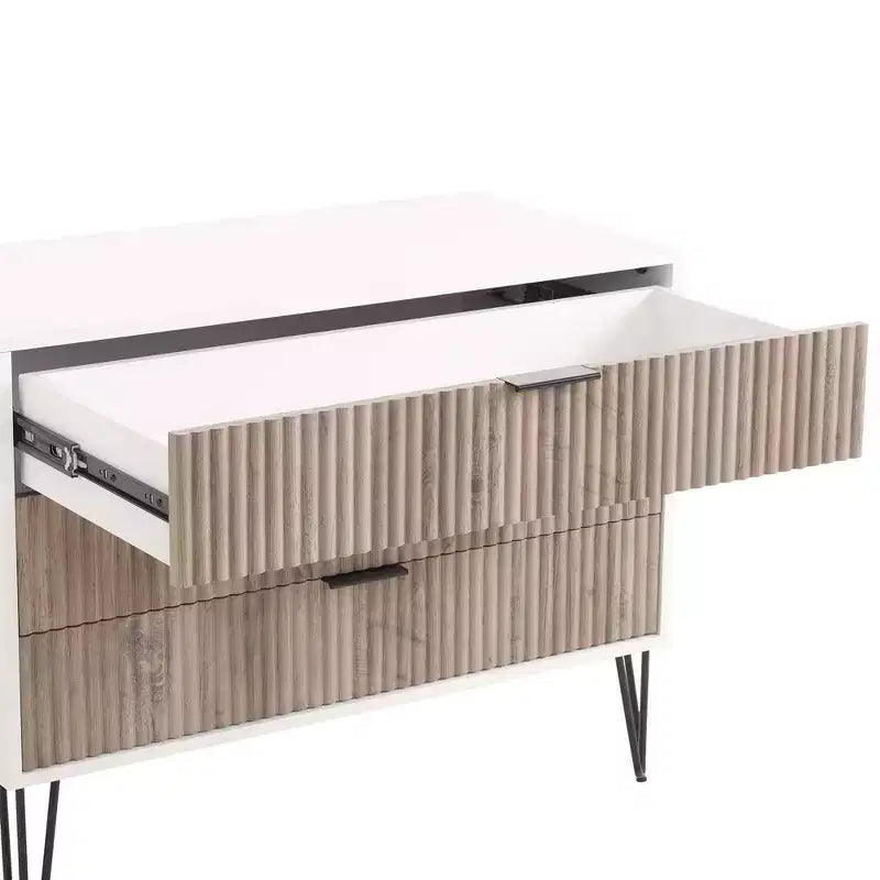 Manhattan Comfort Dumbo 2-tlg. modernes Set bestehend aus Kommode mit 3 Schubladen und Nachttisch mit 2 Schubladen